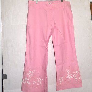 New Without Tag Be Good Pink Women Pants With Beautiful Embroidery Size 3XL